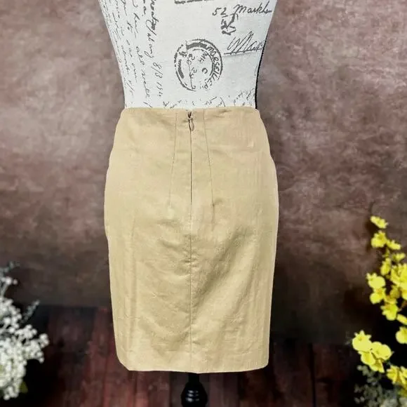 Cedric Charlier Knee Length Pencil Skirt Tan Size 8